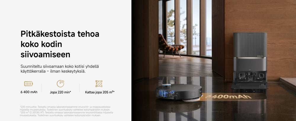 Pitkäkestoista tehoa koko kodin siivoamiseen