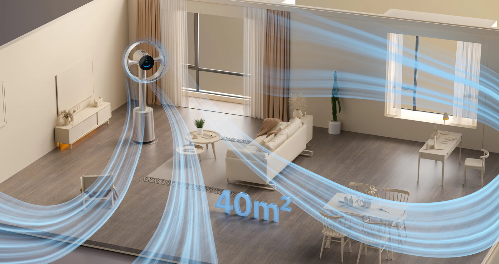 Koko huoneen raikastus 4 minuutissa (40 m²)